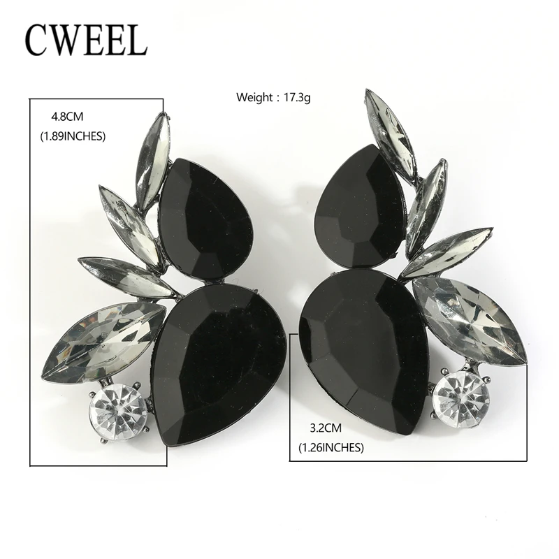CWEEL Fashion Bohemia Drop Earring Geometric Imitation Crystal Brincos Earrings For Women Wedding Gift Party Earings