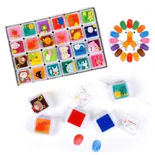 12/24 Цвета палец марки Inkpad DIY Скрапбукинг живописи тушью колодки штампы Для детей игрушки уплотнения Украшения Чернила Pad