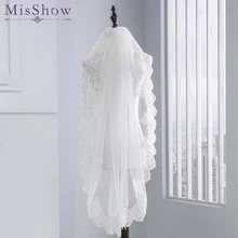 Простой дешевый белый слоновая кость 1,5 м свадебная фата из легкого фатина аппликации крайний слой Аксессуары Для Свадьбы Свадебный Свадебная Фата с расческой свадебная фата