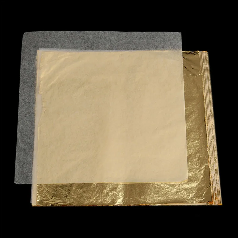 

Useful 100 Sheets Gold Foil Gold Decoration Face Beauty Golden Leaf Cover Leaf Sheets Decorative Paper Material 9x9cm 16x16cm