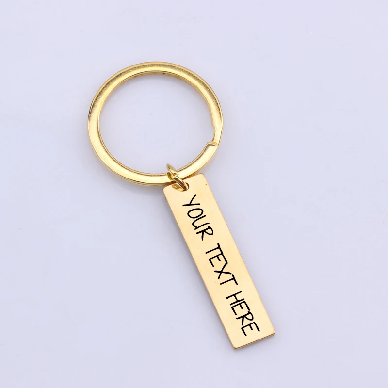 Customized Personal 1pcs Engraved Keychain Text Letter Key Chains DIY Gift for Women Men Family Friends Couples Keyring Jewelry