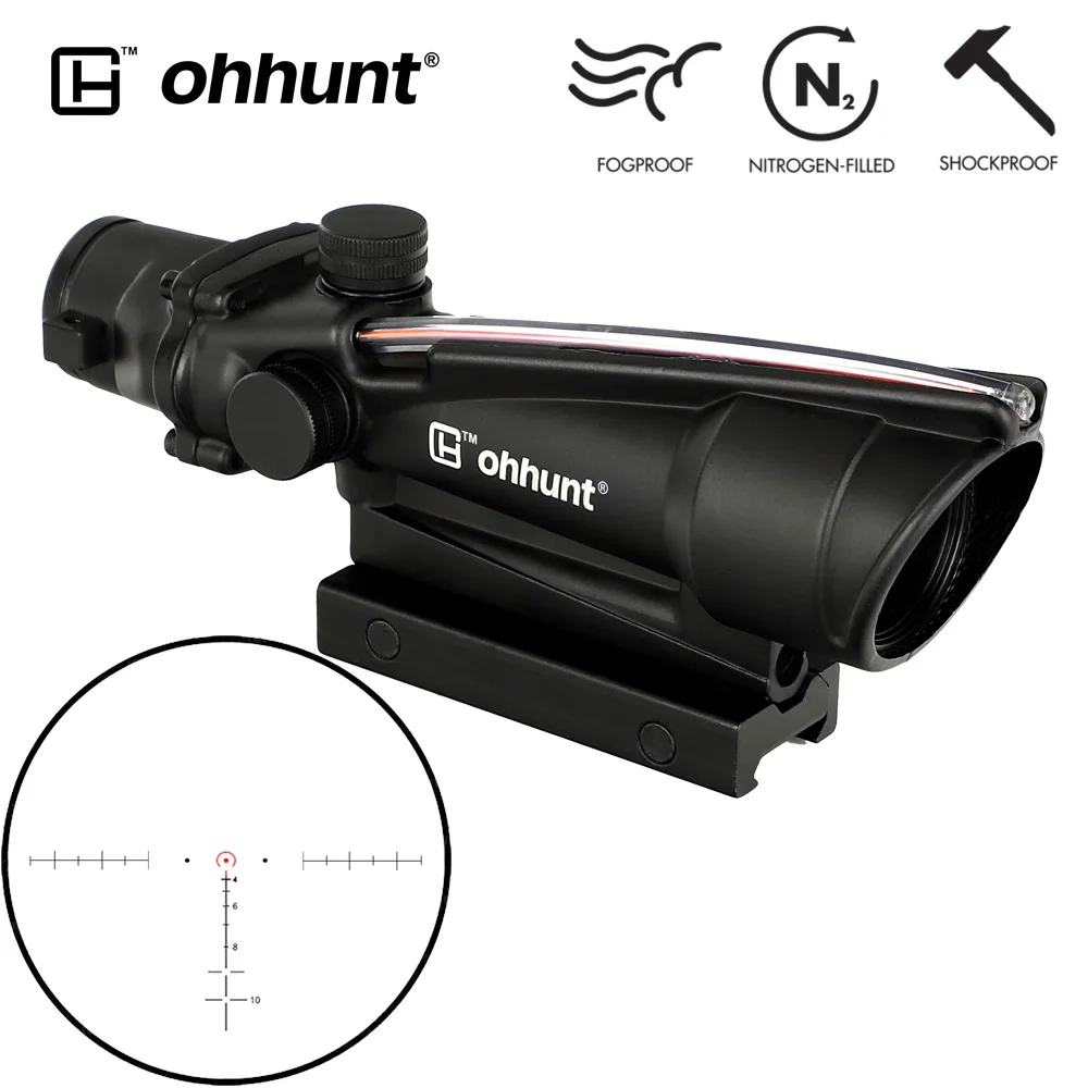 Ohhunt 5X35 охотничий реальный оптоволоконный прицел BDC шеврон Подкова Сетка тактические оптические прицелы с красной точкой для винтовки cal. 223. 308 - Цвет: Reticle No.3 Red