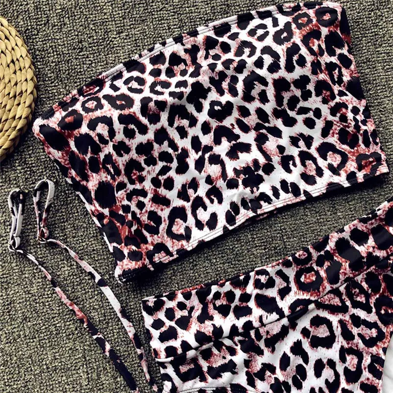 2PC Sexy Women Leopard Printed Bikini Push-Up Pad Sport Bathing Sport Bra Set Summer Clothes Tankini Set Sujetador 40JA (6)