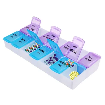 

14 Slots 7 Days Weekly Portable Multifunction Pill Medicine Box Holder Storage Organizer Container Medical kit