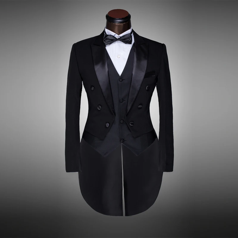 3434 Design Classique Hommes Noir Blanc Costume De Mariagemarié Smokingsoiréecostumes Tailcoat 4 Pièces Blazer Veste Pantalon Ceinture