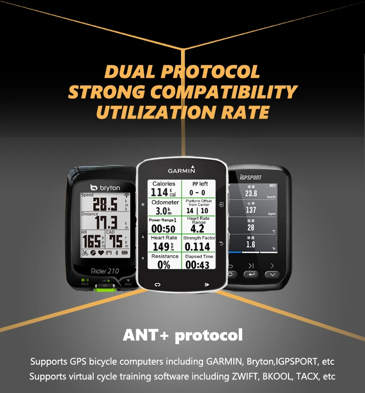 Gemini200/210 Speed Sensor Cadence Ant+ Bluetooth for Strava Garmin Bike Bicycle Computer Speed Cadence Black