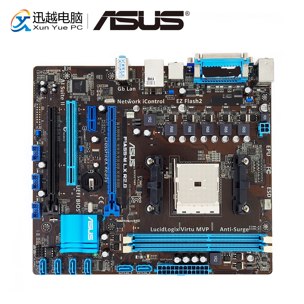

Asus F1A55-M LX R2.0 Desktop Motherboard A55 Socket FM1 DDR3 32G SATA3 USB2.0 COM Port&Parallel Port VGA Micro ATX