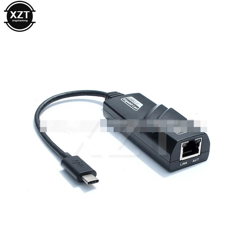 Сетевая карта USB Type C к RJ45, двусторонний интерфейс USB 3.1 (USB-C) к RJ45 10/100/1000 Мбит/с, сетевой адаптер Ethernet LAN cabletime usb 3 0 к ethernet lan адаптеру 1000 мбит с usb3 0 hub rj45 конвертер для ноутбука тв приставки usb lan сетевая карта c411