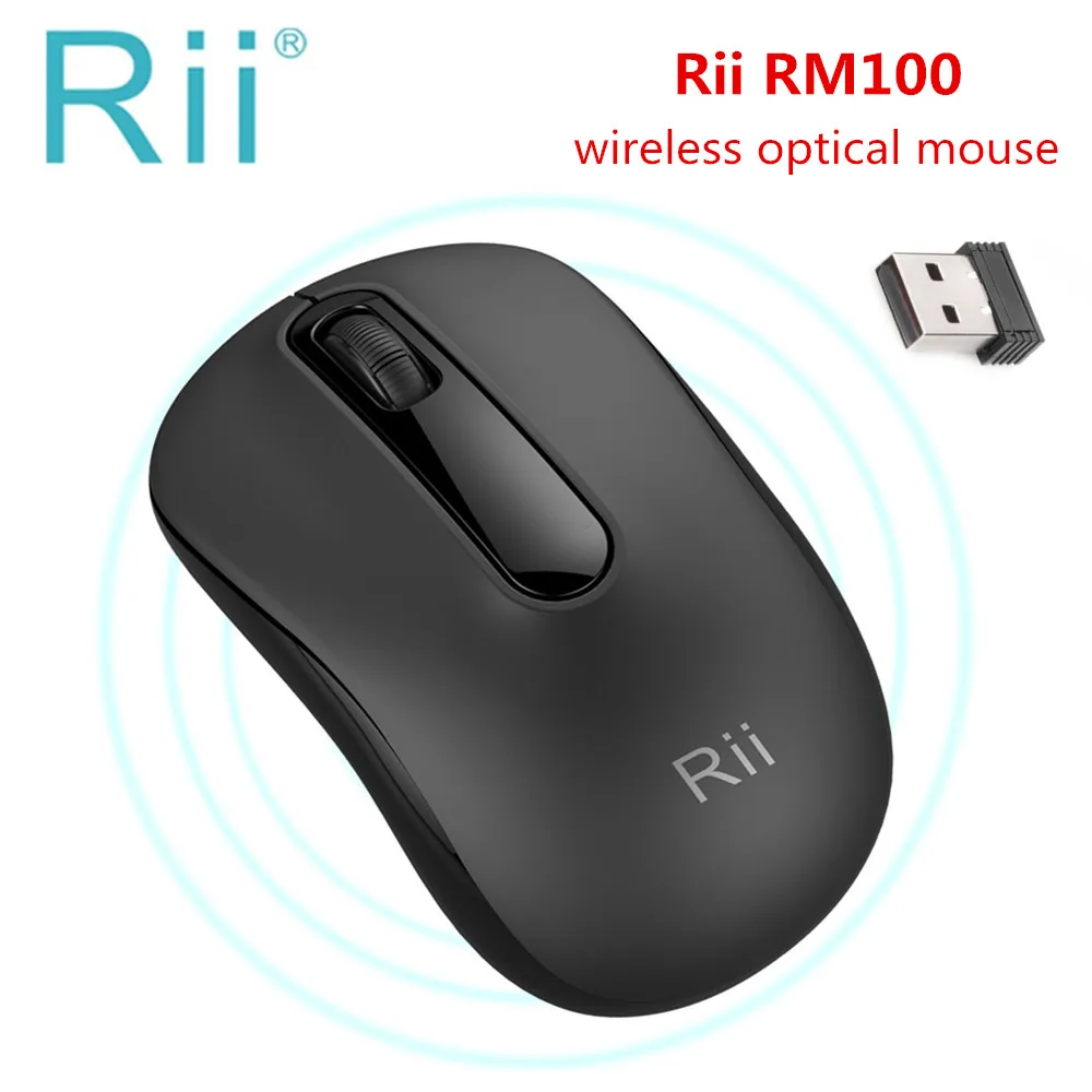 Rii RM100 Optical Wireless Mouse 1000dpi Ergonomic Mouse 3 Buttons AA