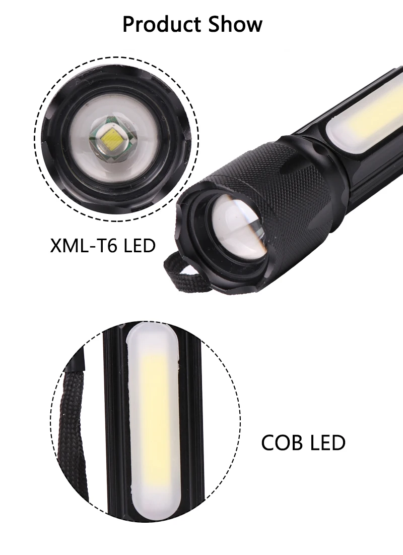 Litwod Z20 1705B светодиодный фонарик 4000лм XM-L T6/COB Zoomable 4 режима алюминиевый фонарь для кемпинга фонарь для аккумулятора 18650