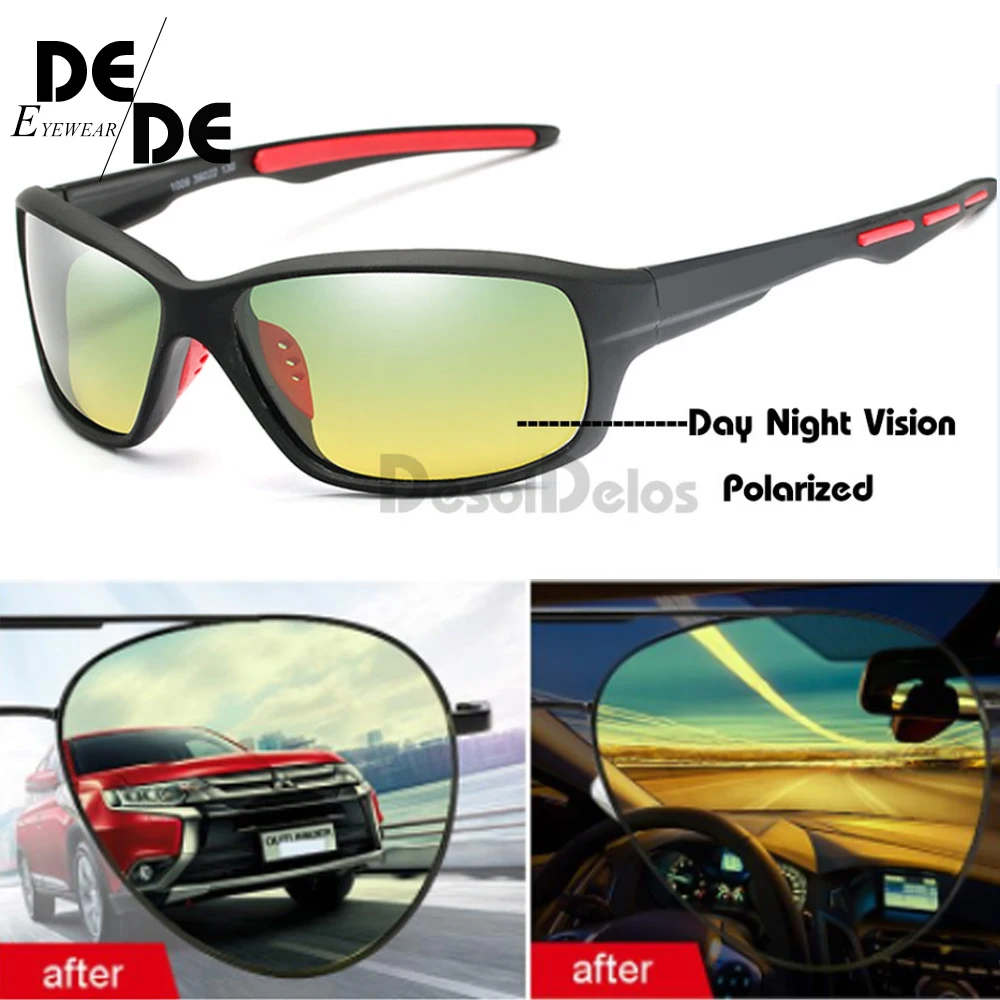 

Men's Yellow Polarized Driving Sunglasses at Night High Quality Vision Day Night Glasses Polarized For Women Safety Eyewear