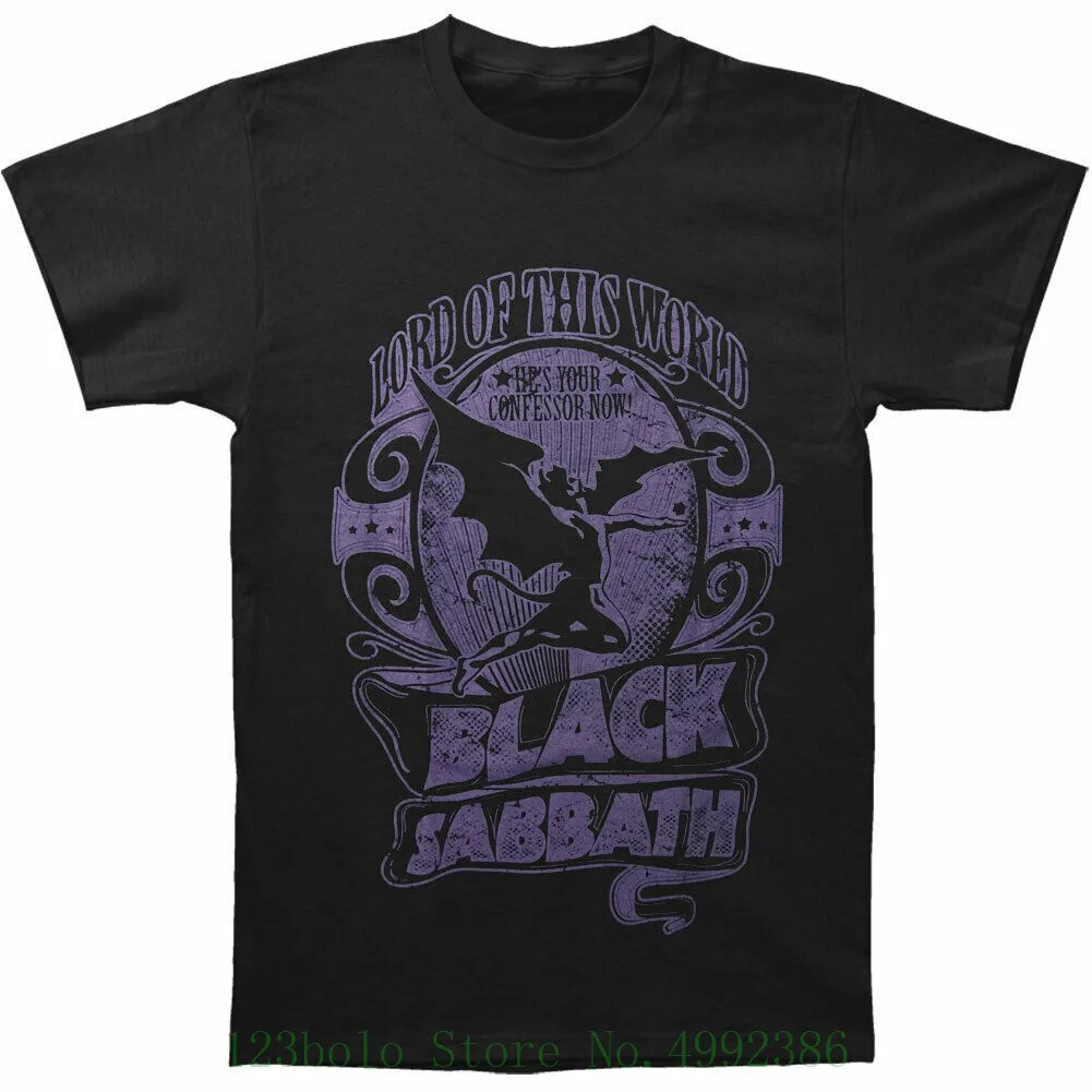 Black Sabbath для мужчин Властелин этого мира футболка черный с короткими рукавами хлопок модная бесплатная доставка