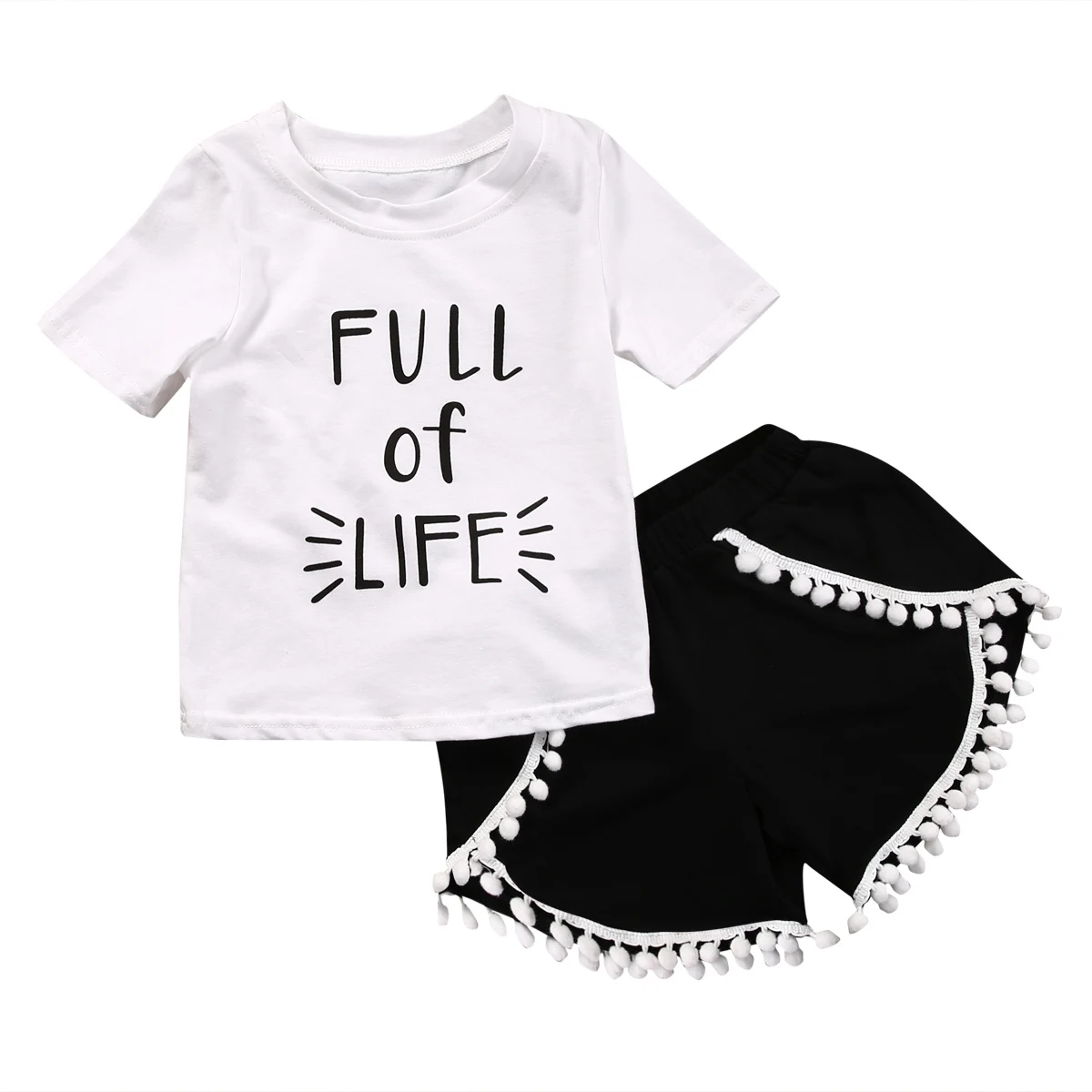 Hi Hi Baby Store 2pcs Baby Girls Kids Clothes T shirtShorts Set Casual