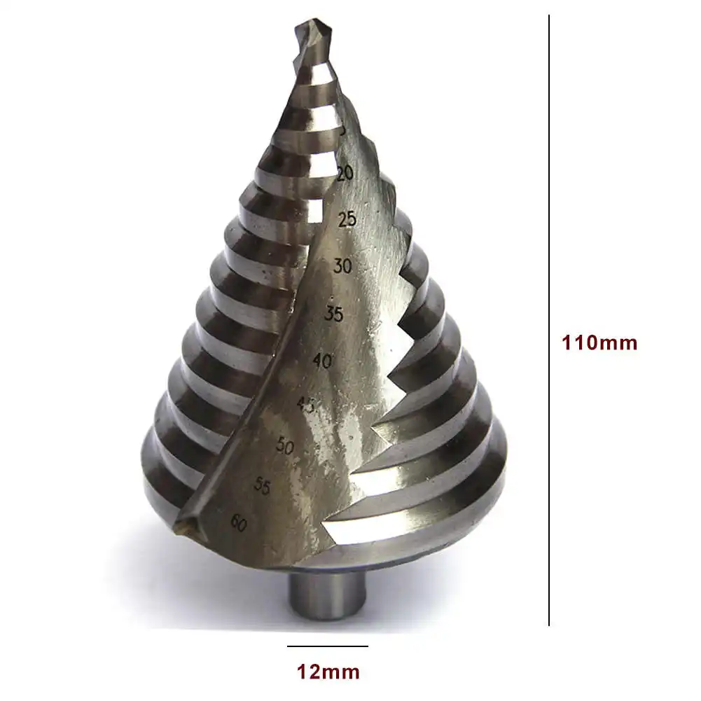 110 мм конусное отверстие HSS с титановым покрытием Ступенчатое сверло для бурения электроинструментов HSS 6-60 мм стальное металлическое отверстие резак Прямая поставка - Цвет: 6-60mm