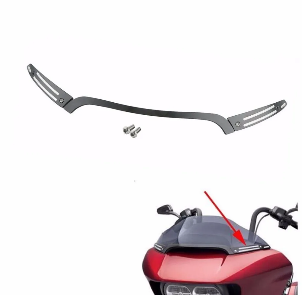 

Motorcycle Accessories Black Split Windshield Windscreen Center w/ Side Trim For Harley Road Glide FLTRX 15-17 Ultra Special