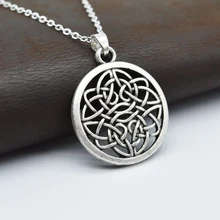 1pcs Celtics Art Pendant Necklace Silver Irish Knot Eternity Infinity Cross Jewelry For Gift