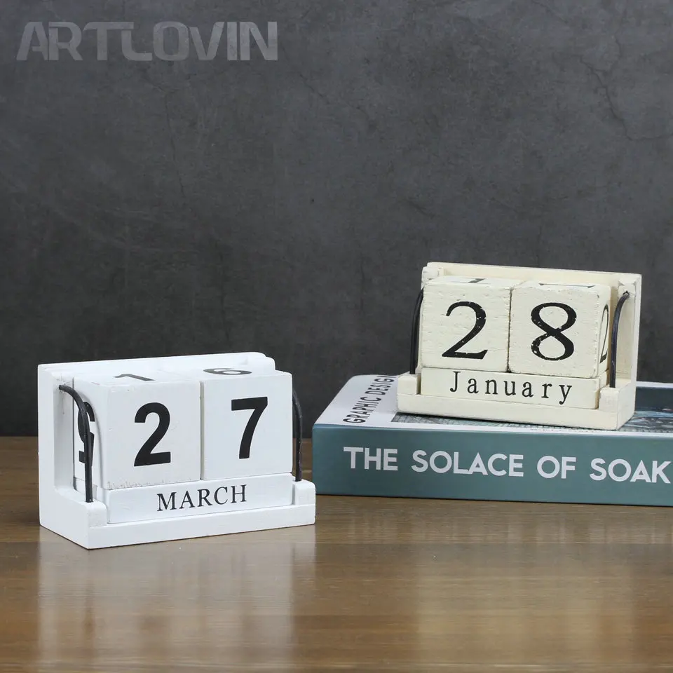 Винтажный DIY белый деревянный Advent Настольный календарь новогодний блок