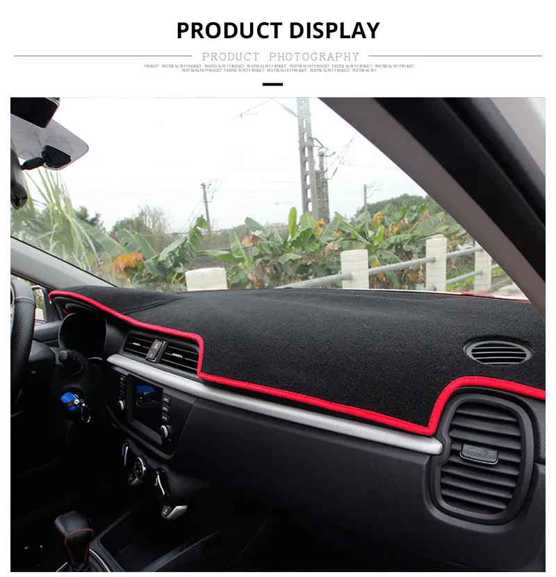 For LHD KIA RIO K2 2017 Car Dashboard Mat Covers Mats Pad Auto Shade Cushion Cars Interior Protector Platform Carpet Accessories (8)