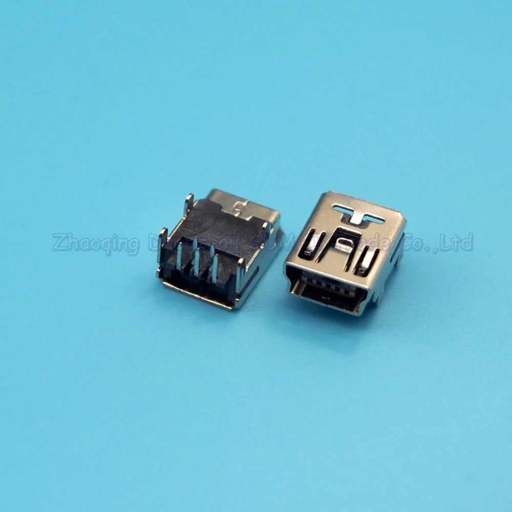 50 قطع v3 5pin 90 درجة البسيطة usb usb جاك أنثى المقبس موصل 5 وعاء صغير 4 القدم