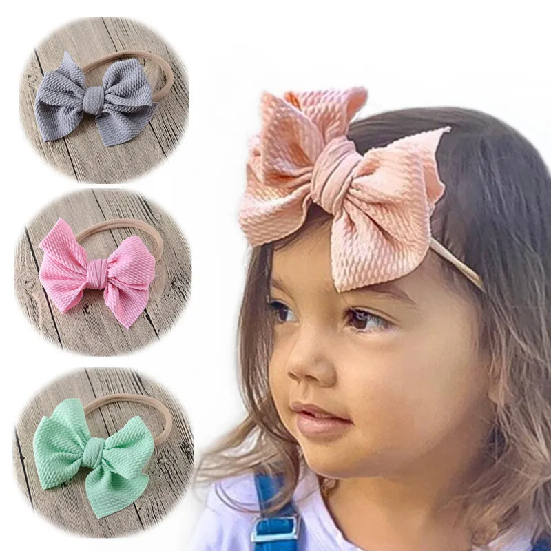 Baby Headband Bow Girl Headbands Toddler Nylon Elastic Hair Accessories Kids Head Band Infant Hairband Newborn photography Props