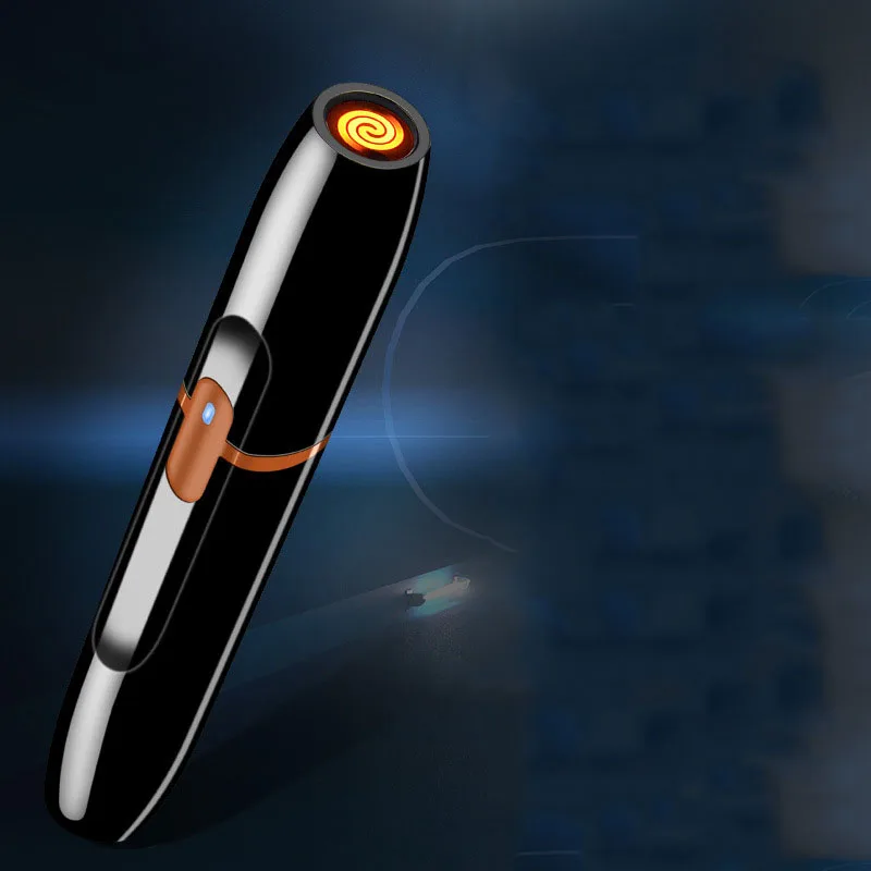 

2019 New Safe Silent Strip Cylindrica Lighter Creative Portable Cigarette Case Lighter USB Charging Child Cigarette Lighter
