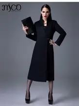 2016 European Fashion High Quality Midi Length Winter 50% Wool Blend Premium Coat For Women Classic Tailored Slim Maxi Coats