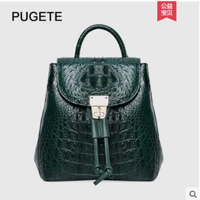 pugete New crocodile backpacks for women's leather backpacks for women's business casual backpacks