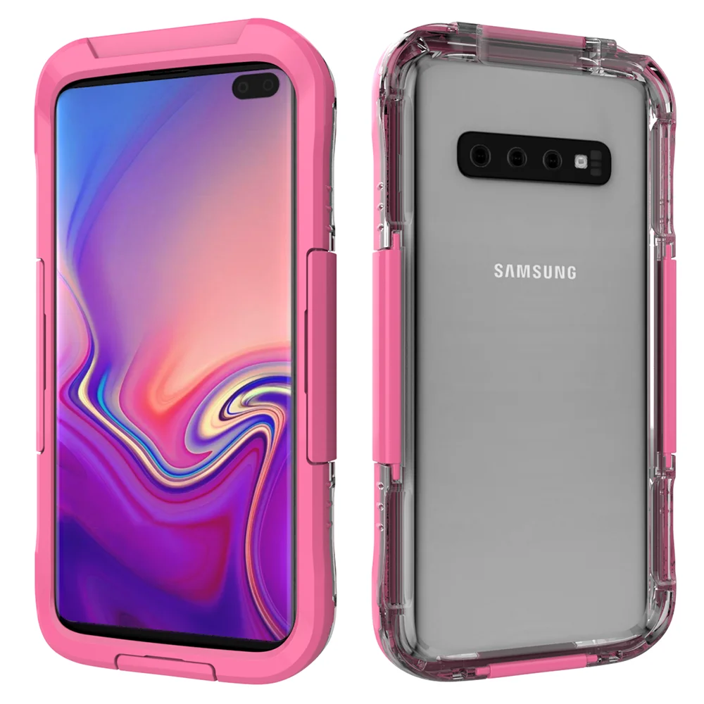 IP68 Водонепроницаемый чехол для samsung Galaxy S10 S9 S8 плюс S10e S7 S6 edge Note 10 9 8 5 под водой защитный чехол для телефона для подводного плавания чехол - Цвет: Розовый