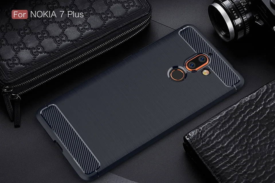 Carbon Case For Nokia 7 Plus  Soft TPU Silicon Luxury business Style TPU Case For Nokia 6 5 Back Phone Cover on Nokia 5 6 Coque  (12)