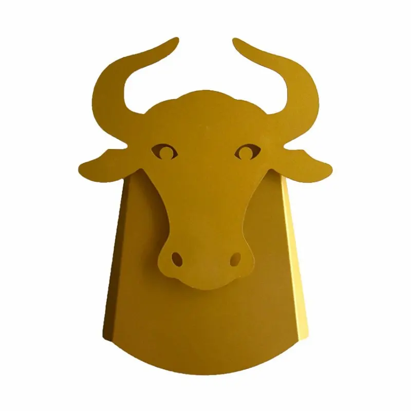 

Nordic Bull Head LED Wall Lamp Modern Cow Metal Wall Sconce Lights for Living Room Bedside Decor Aisle Corridor Light Fixtures
