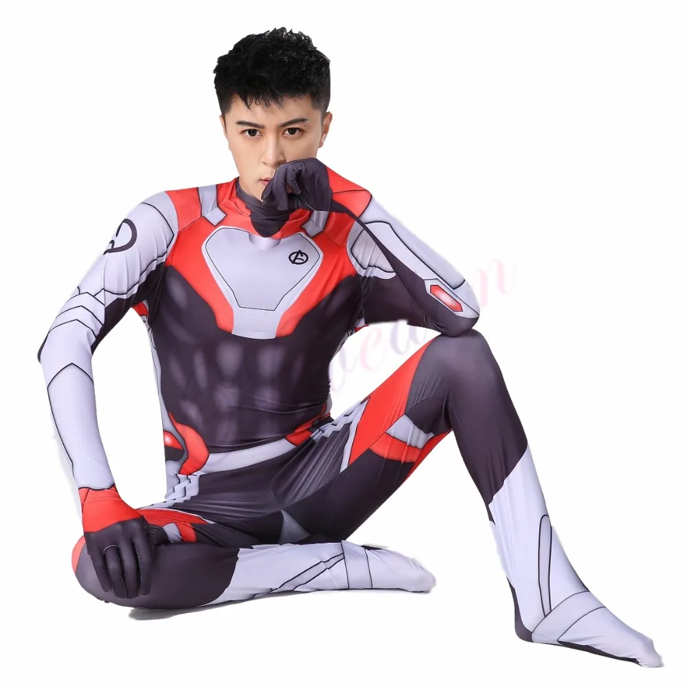 Marvel Avengers Endgame Quantum Realm Advanced Tech Cosplay Costumes 2019 New Superhero Iron Man Jumpsuit Bodysuit Zentai Suit