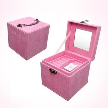 

Jewelry Box Storage Flannelette Rectangle Necklace Rings Earrings Organizer Storage Jewelry Display Gift Boxes Case
