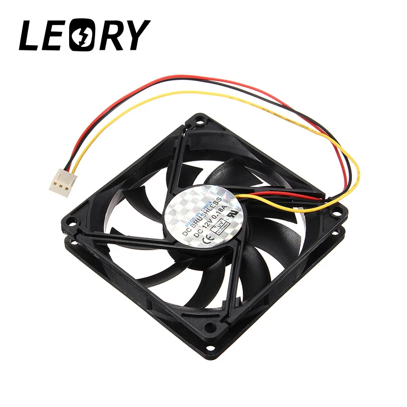 

LEORY DC 12V 3 Wire Pin 80mm x 80mm x 15mm Cooling Cooler PC Computer Case CPU Fan Airflow