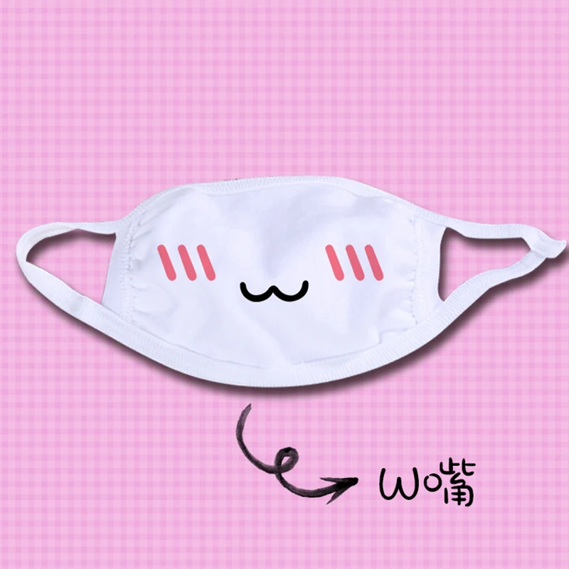 Kawaii Dust Mask, 1 шт., Kpop, милая, аниме, мультяшная маска, муфельная, душевная маска, Kpop, смешная, унисекс, хлопковая маска