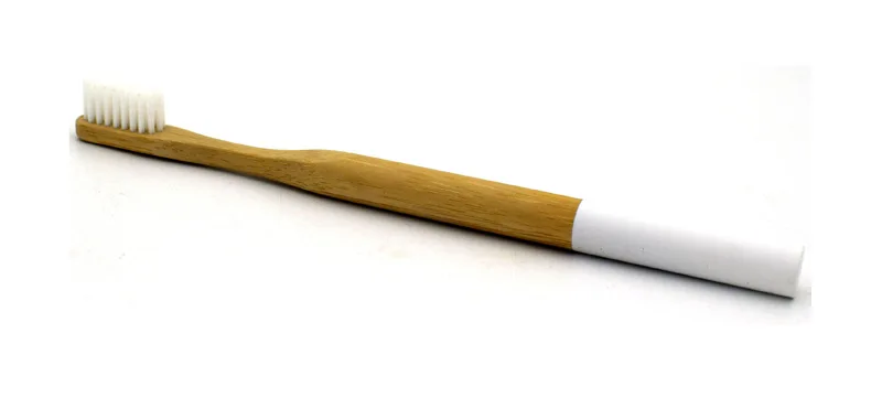 Радужная бамбуковая зубная щетка 3 Цвета Круглая бамбуковая ручка черная щетина для взрослых Tandenborstel деревянная ручка низкая углеродная зубная щетка - Цвет: Белый