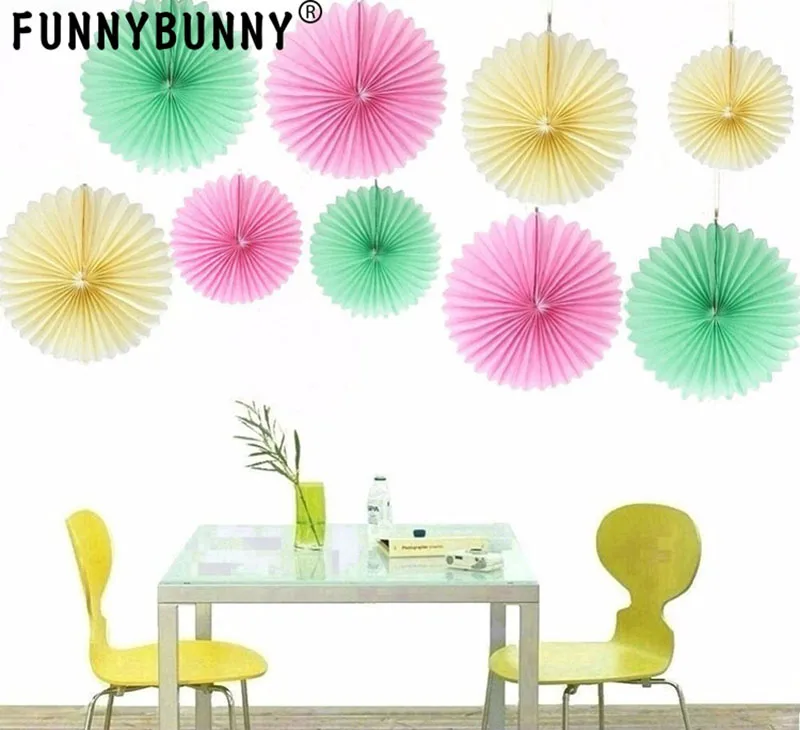 

FUNNYBUNNY 30cm Tissue Paper Fan Hanging Fan Decorative Fan Party Decorations for Weddings Birthday Parties Nursery Decor