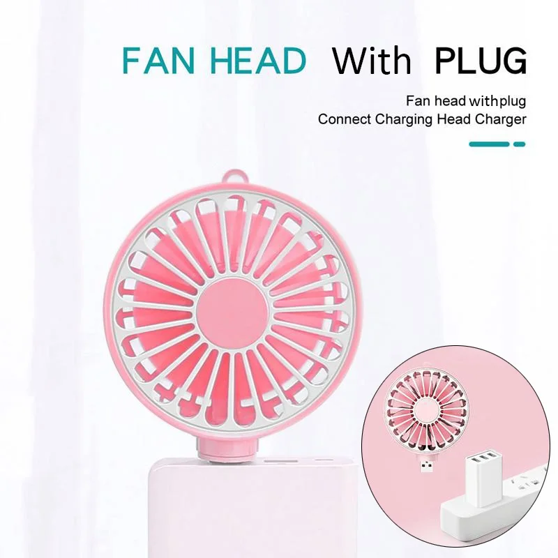 4-11H Working Hours,180/° Rotating Enjoyment Necklace Fan with Makeup Mirror USB Mini Folding Fan with String 3 Setting
