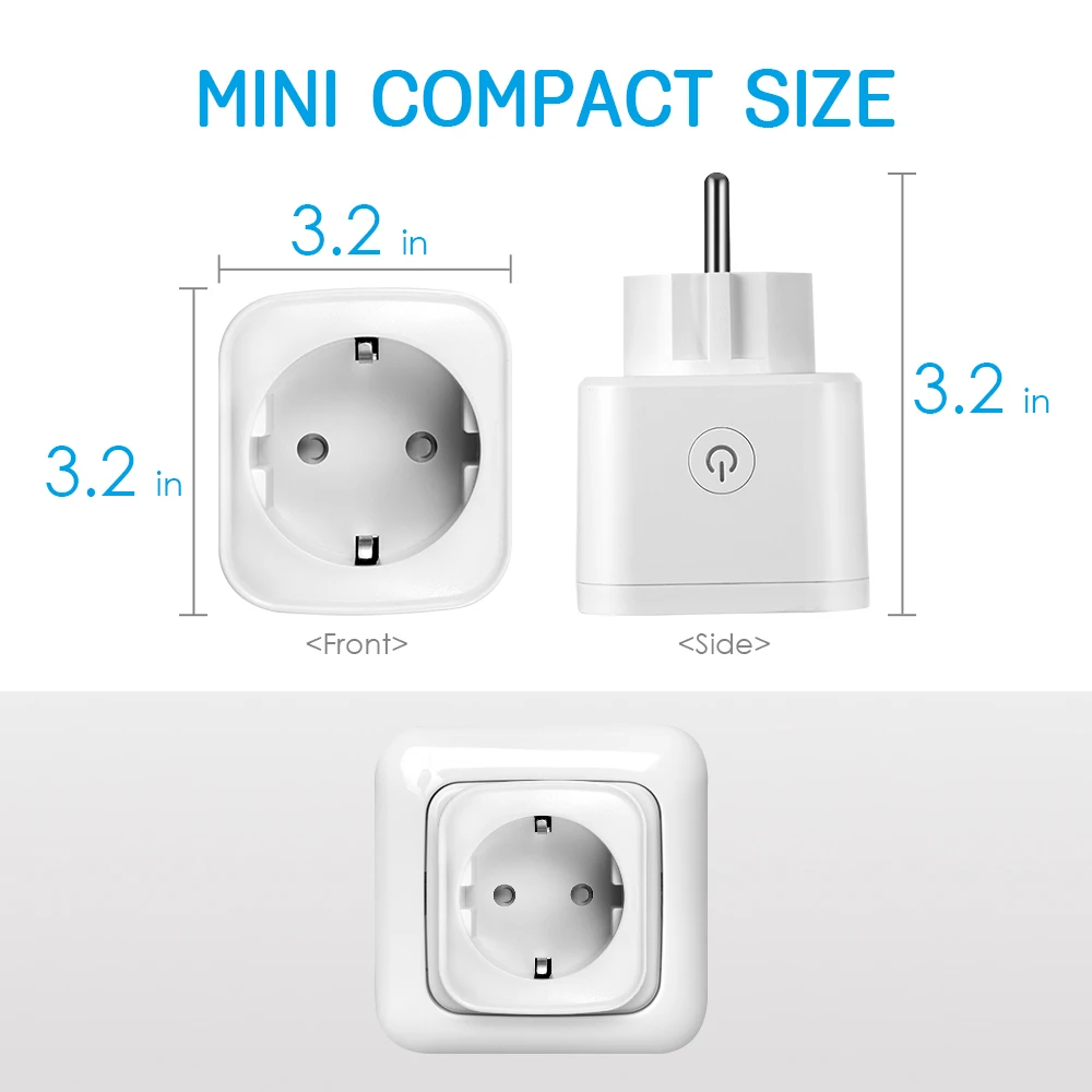 4 шт wifi умная розетка Мини-розетка с дистанционным управлением умная розетка с функцией таймера работает с Alexa Echo& Google Assistant
