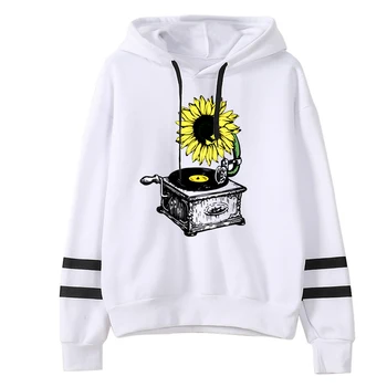 

Trendy clothes for women 2019 Sunflower gramophone New pattern Female style hoody ladies hoodie woman couple hoodies hoodie