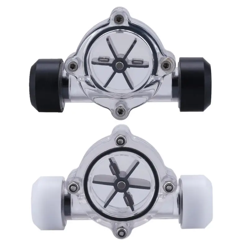 

White/Black Universal G1/4 Port Female to Female 5 Impeller Water Flow Meter Indicator for PC Water Cooling System for Laptop
