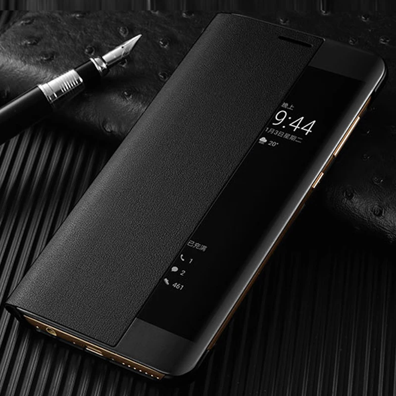 

S-GUARD P10 Original Smart Mobile Phone cases Cover Flip Case Leather Call Answer Window For Huawei P10 Protective Shell Skin