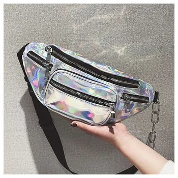 

New 2020 Hologram Bag Women fanny packs Unisex Waterproof Laser Pack Waist Belts bag laser silver Free Shipping