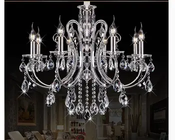 

Modern European Chrome Crystal Chandelier Lighting Top Luxury E14 LED Chandelier Lighting Factory Direct Selling Free Shipping
