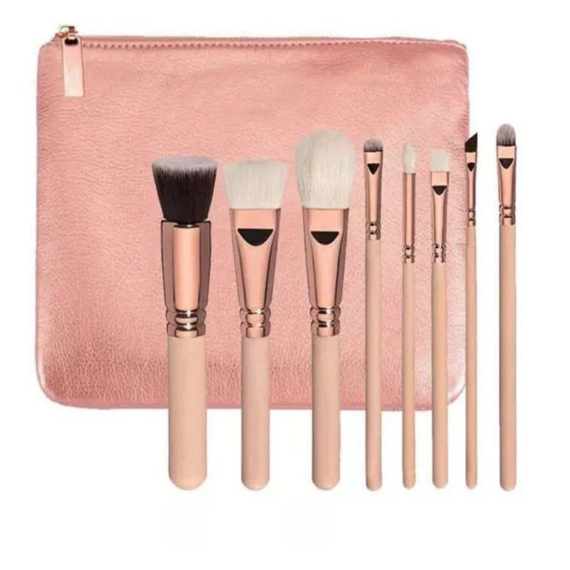 8pcs Rose gold Makeup Brushes Set Pincel Maquiagem Powder Eye Kabuki Brush Complete Kit