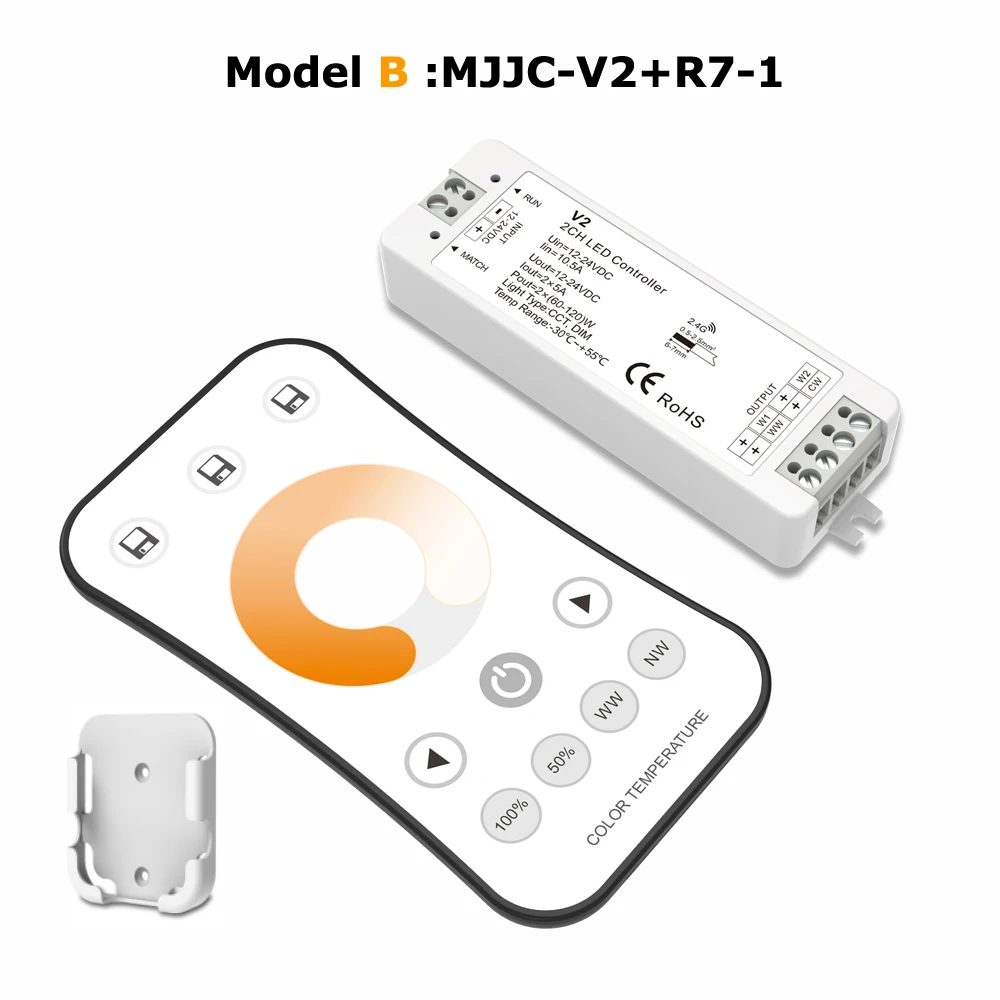 CCT Светодиодная лента 24 В с регулируемой яркостью светодиодный WW CW IP67 12 В Светодиодная лента светильник DC теплый холодный цвет Регулировка Гибкая ленточная светильник s водонепроницаемый - Испускаемый цвет: V2 with R7-1 Remote