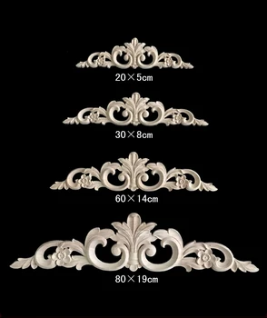 

Wood Carved Corner Applique Floral Wood Carved Decal Corner Applique Decorate Frame Wooden Figurines Cabinet Decorative Crafts