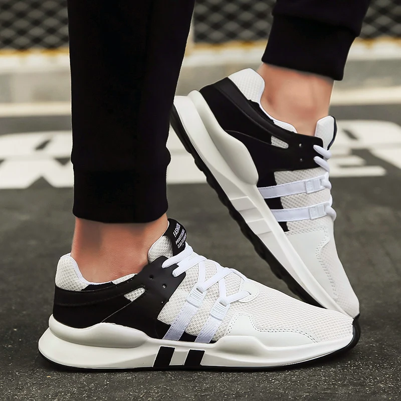 

BomKinta Simple Black White Tenis Casual Shoes Men Outdoor Breathable Mesh Mans Footwear Personality Comfortable Sneakers Men