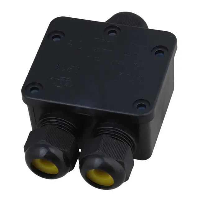 3 Way 24A 450V Black Outdoor Waterproof IP68 Cable Connector Junction