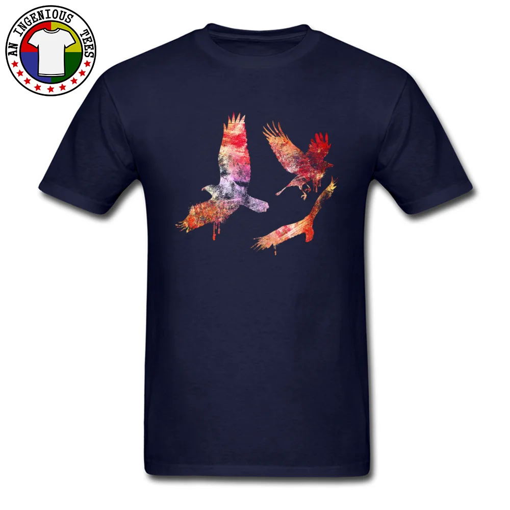  Men T Shirt Birds Hip hop Tops Shirt 100% Cotton Crew Neck Short Sleeve Party Tees Father Day Top Quality Birds navy