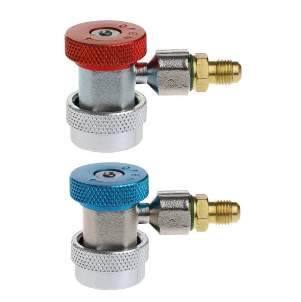 2pcs Car Auto Freon R134a H/l Quick Coupler Adapters Air Conditioning